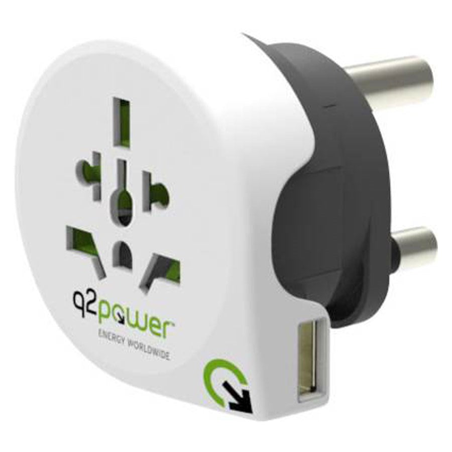 1.100130 Q2power World To South Africa USB Rejseadapter