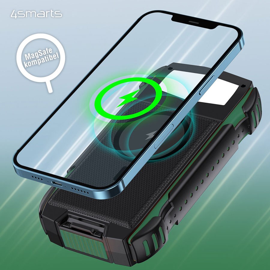 540244 4Smarts Rugged Titanpack Ultimag 20.000 Mah Solcelle Powerbank, Green 2