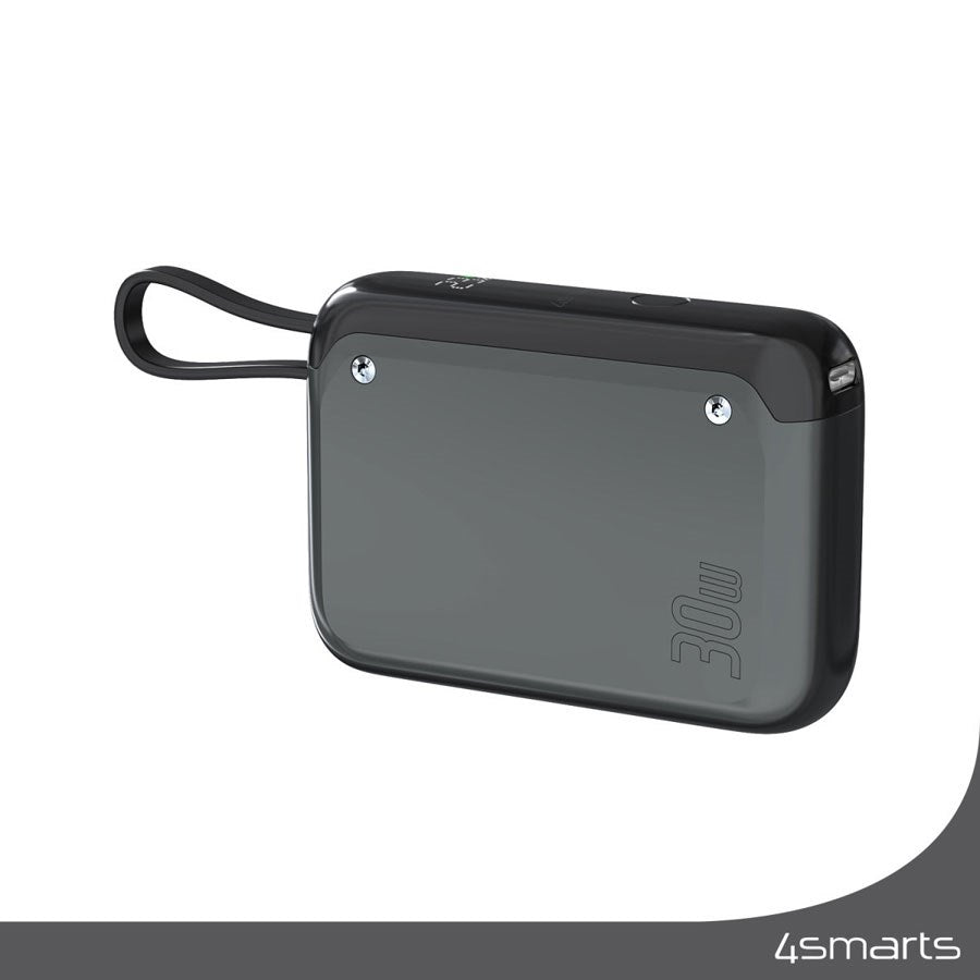 540699 4Smarts Pocket 10.000 Mah Powerbank, 30W USB C, Integreret Kabel, Space Gray 2