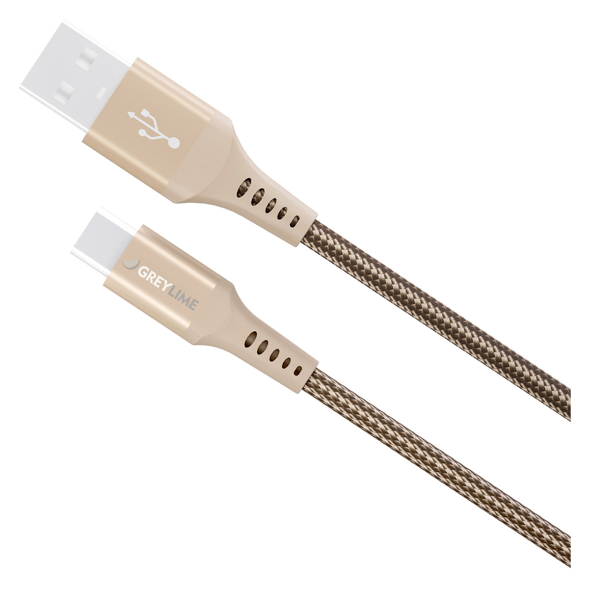 GreyLime Braided USB-A til USB-C Kabel Beige, 3 m – C21AC3M02 – produktbillede 2