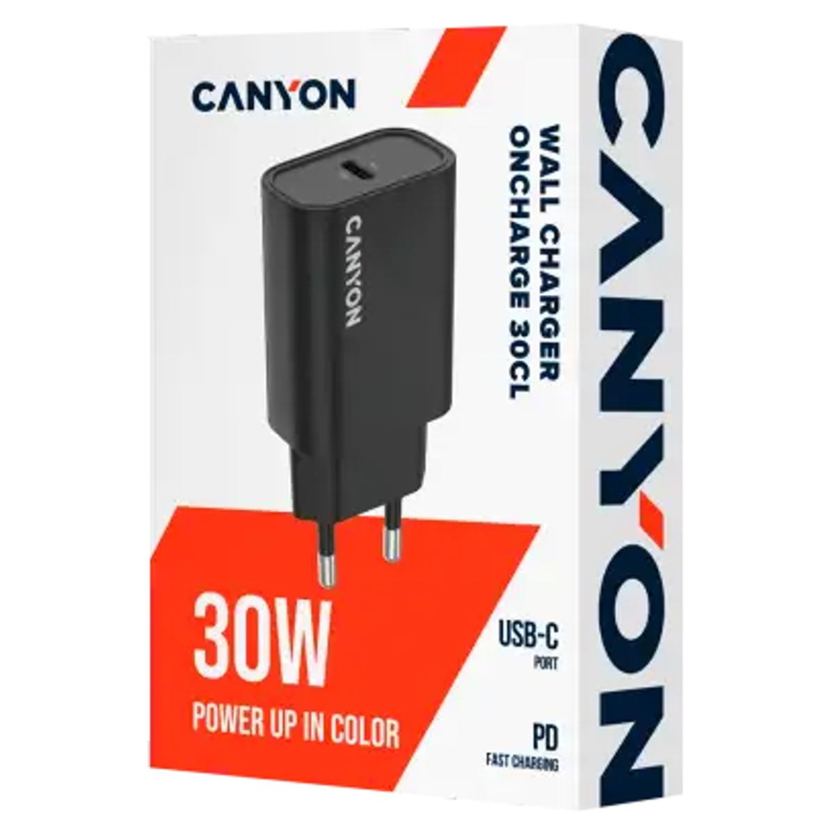 Canyon OnCharge 30CL 30W USB-C PD Oplader, Sort – CNE-CHA30CLB