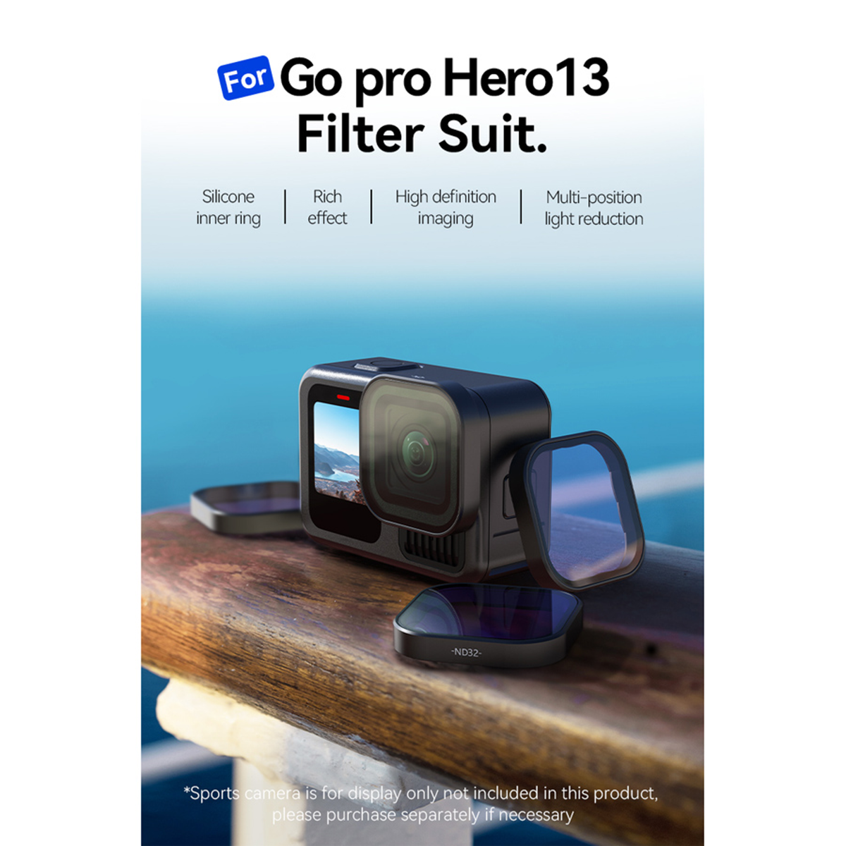 Telesin CPL+ND8/16/32 filterkit til linser, 4-pak til GoPro Hero 13 – S5-FLT-13-TGP – produktbillede 2