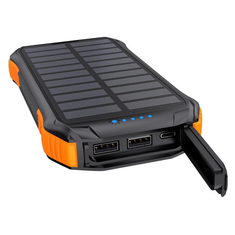 B659 Choetech Solcelle Powerbank, 10.000 Mah, Med Trådløs Opladning, Sort Orange 2