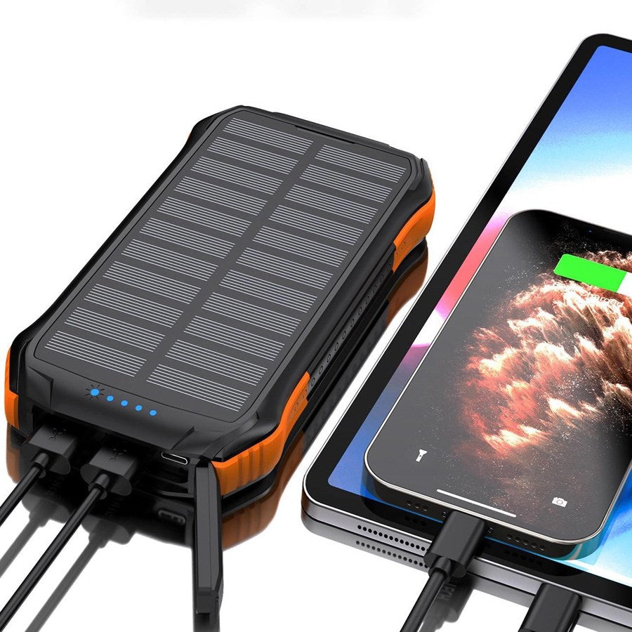 B659 Choetech Solcelle Powerbank, 10.000 Mah, Med Trådløs Opladning, Sort Orange 3