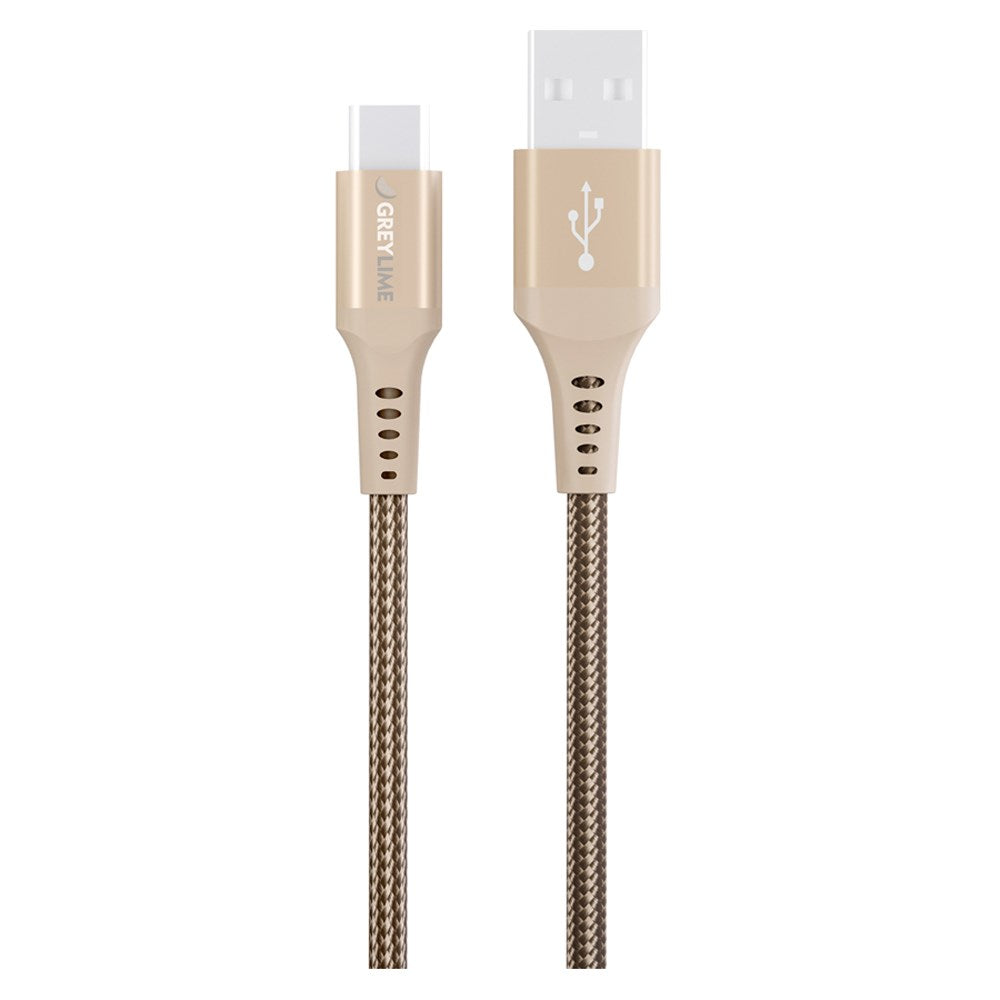 C21AC05M02 Greylime Braided USB A To USB C Cable Beige 50 Cm 1.65 Ft 2025 1