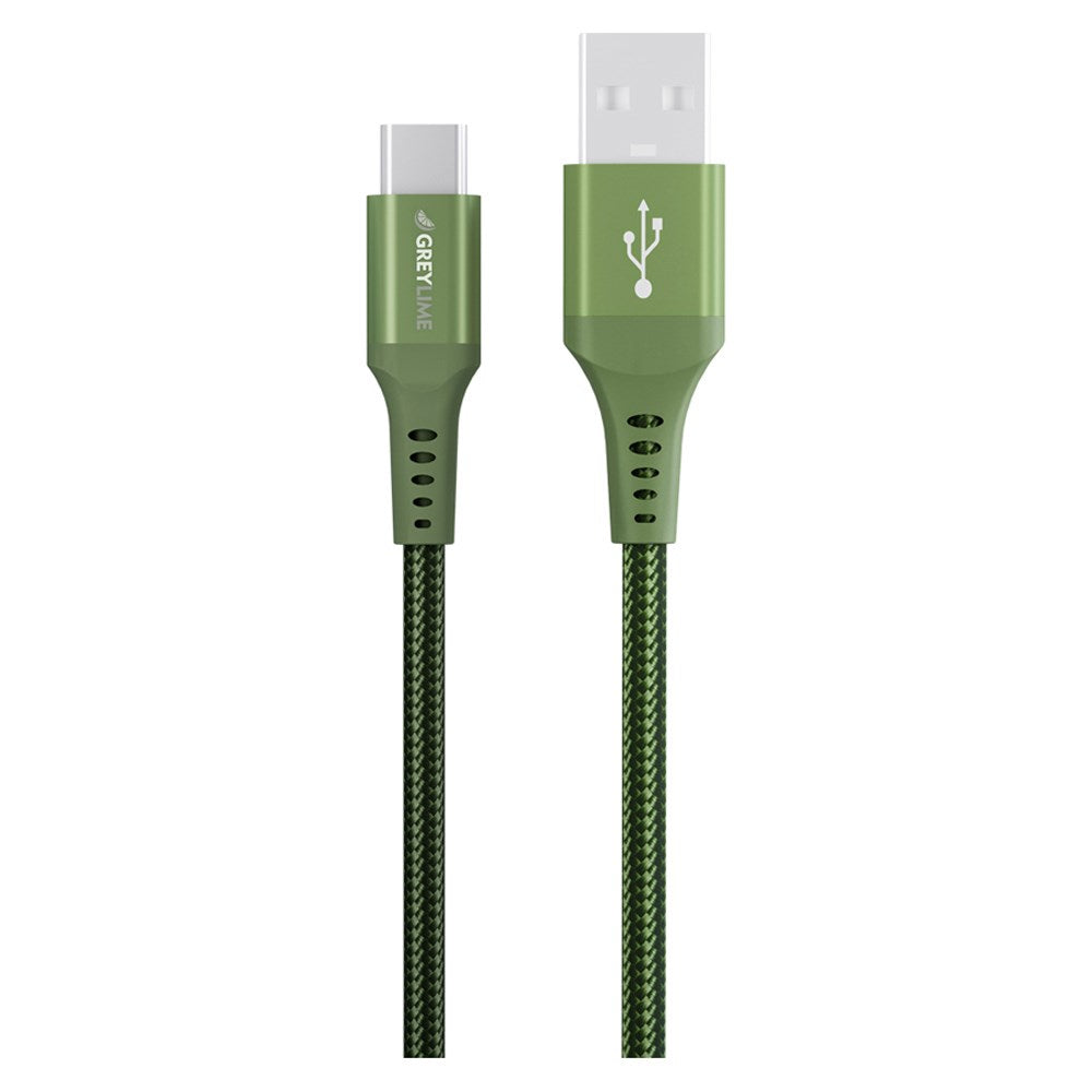 C21AC05M03 Greylime Braided USB A To USB C Cable Green 50 Cm 1.65 Ft 2025 1