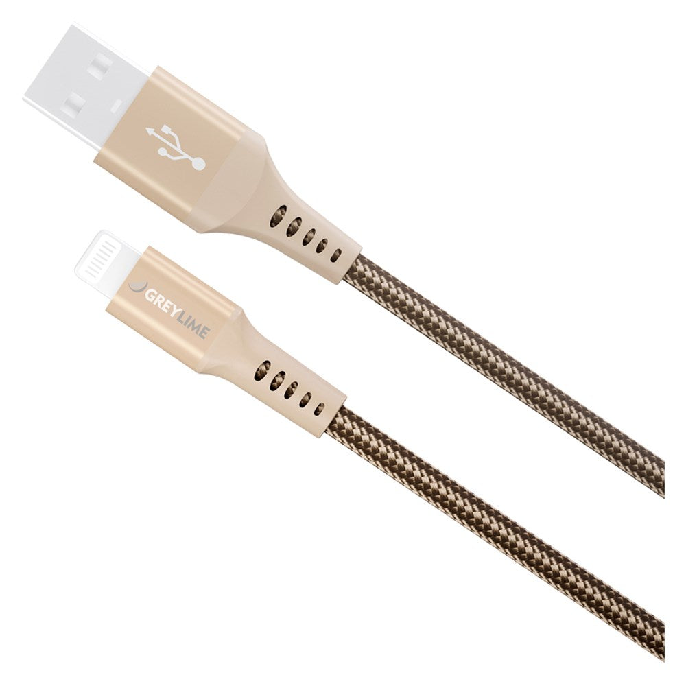 C21AL05M02 Greylime Braided USB A To Lightning Cable Beige 50 Cm 1.65 Ft 2025 2