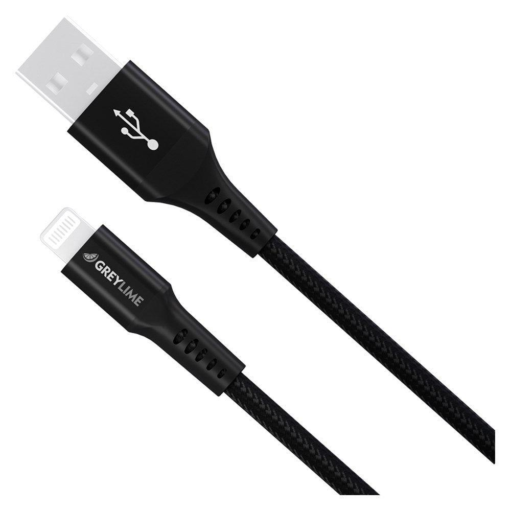 C21AL05M04 Greylime Braided USB A To Lightning Cable Black 50 Cm 1.65 Ft 2025 2