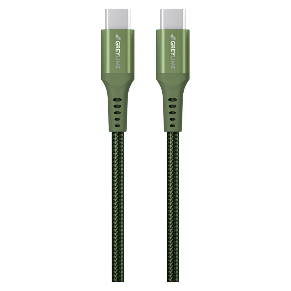 C21C60C05M03 Greylime Braided USB C To USB C 60W Cable Green 50 Cm 1.65 Ft 2025 1