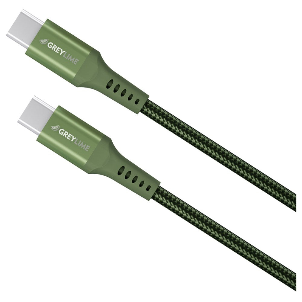 C21C60C3M03 Greylime Braided USB C To USB C 60W Cable Green 3 M 9.84 Ft 2025 2