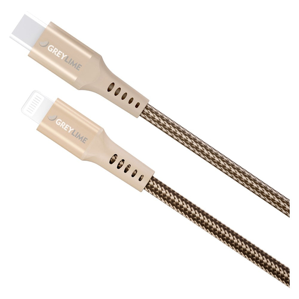C21CL05M02 Greylime Braided USB C To Lightning Cable Beige 50 Cm 1.65 Ft 2025 2