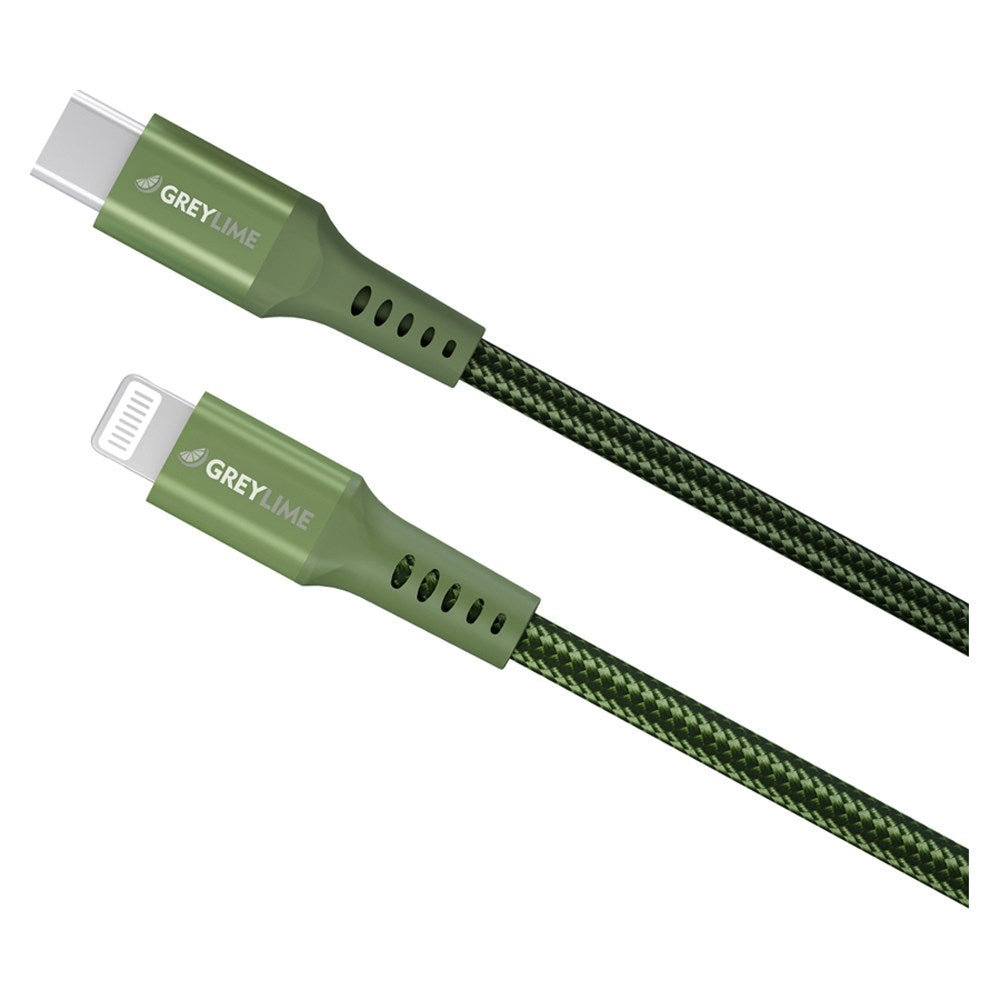C21CL05M03 Greylime Braided USB C To Lightning Cable Green 50 Cm 1.65 Ft 2025 2