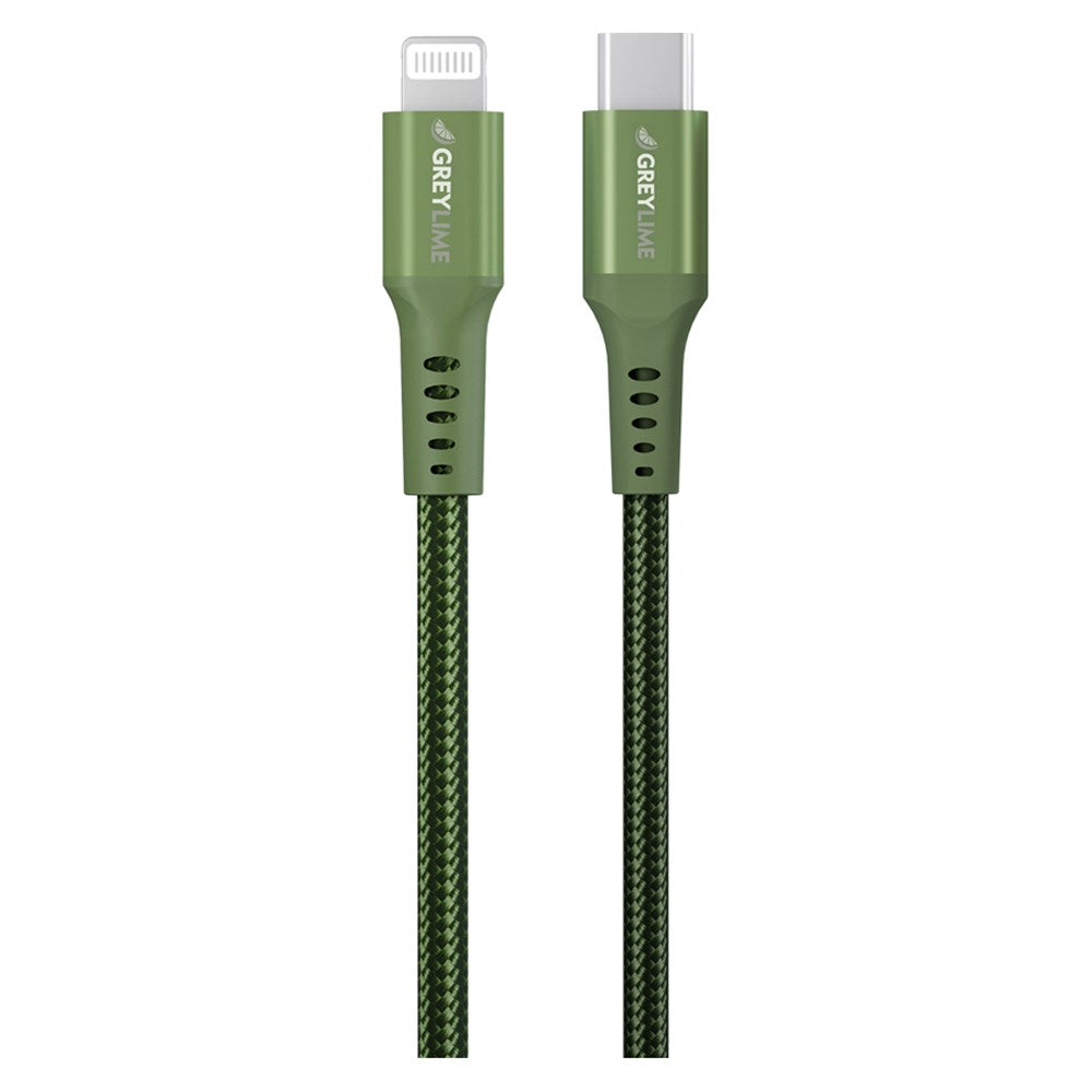 C21CL3M03 Greylime Braided USB C To Lightning Cable Green 3 M 9.84 Ft 2025 1