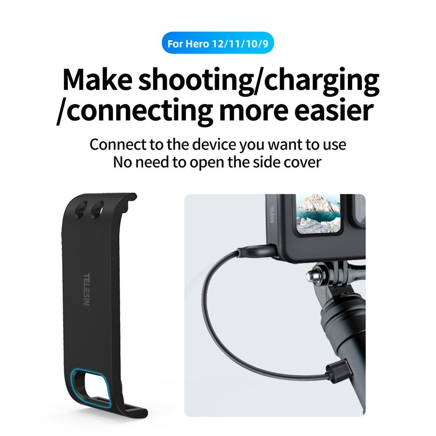 GP CLC 901 Telesin Battery Cover For Gopro Hero 13 12 11 10 9 Plastic 7