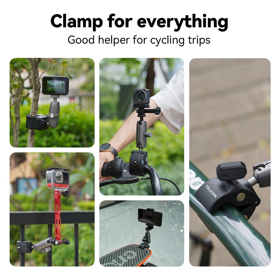 GP HBM 001 Telesin Krabbeklo Holder I Aluminium Til Actionkamera Eller Mobil 5