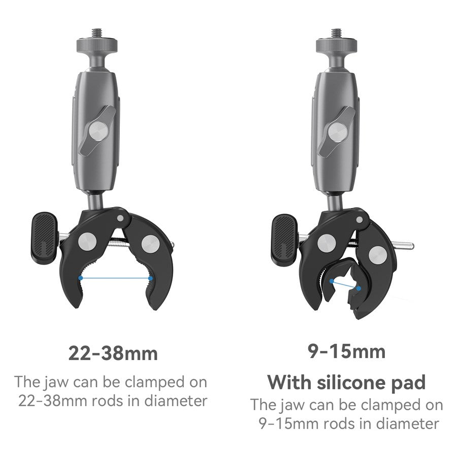 GP HBM 001 Telesin Krabbeklo Holder I Aluminium Til Actionkamera Eller Mobil 9