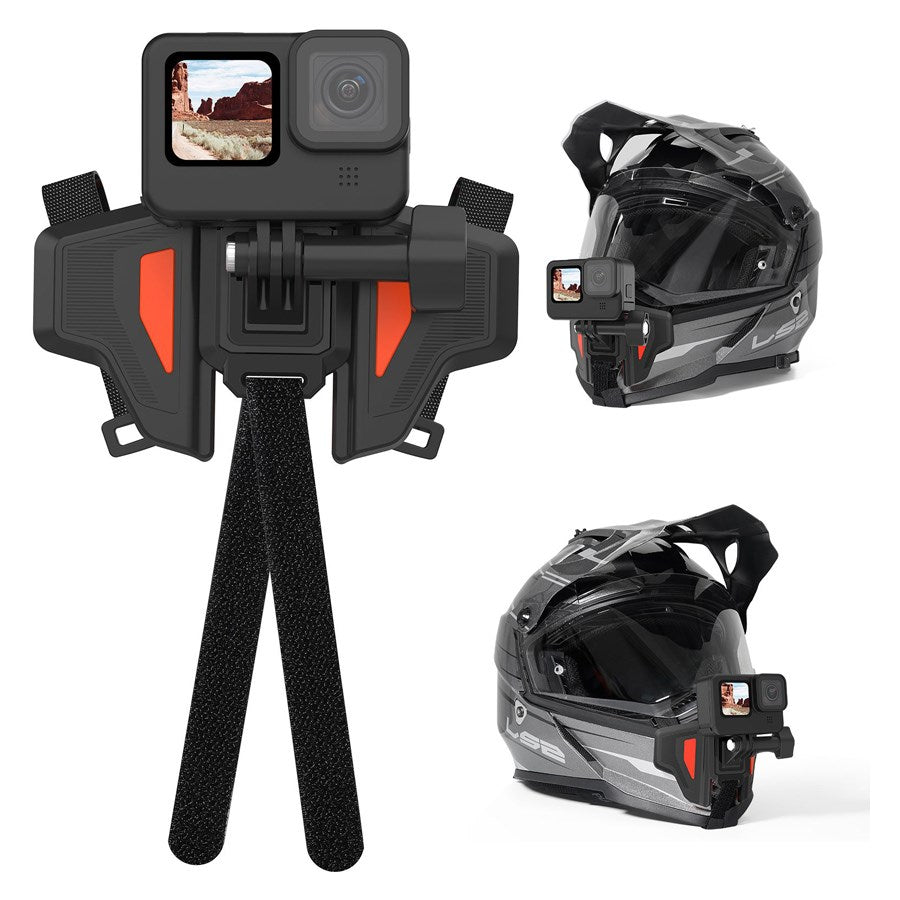 GP HBM MT2 Telesin 2Nd Generation Helmet Chin Mount Orange Color For Action Cameras 6