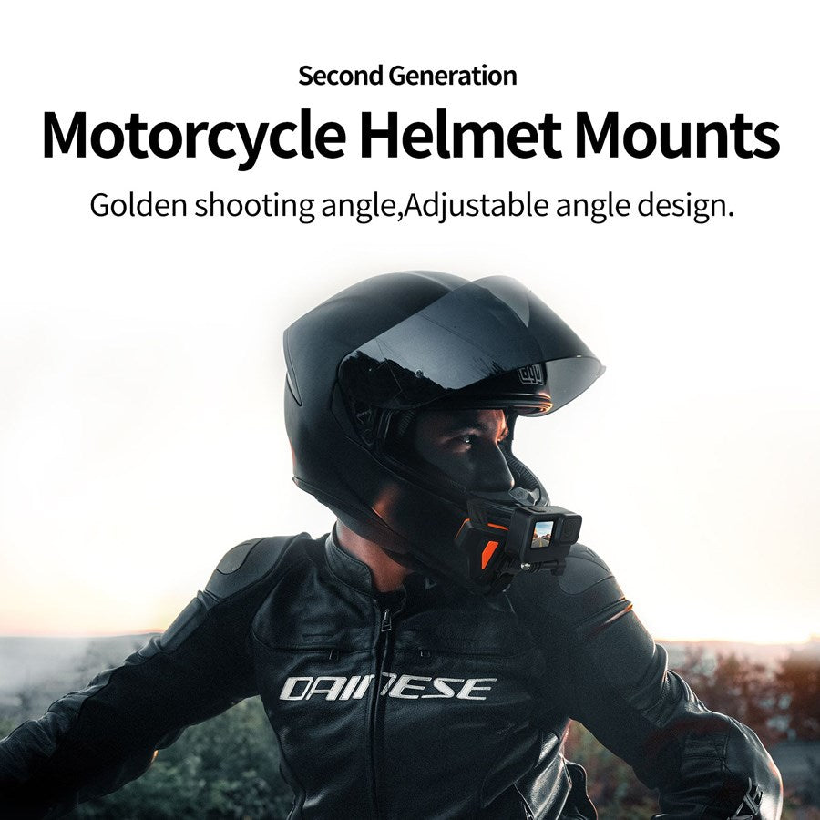 GP HBM MT2 Telesin 2Nd Generation Helmet Chin Mount Orange Color For Action Cameras 8