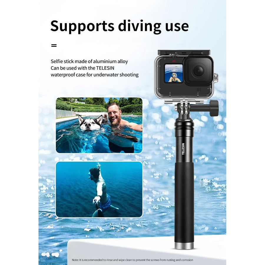 GP MNP 090 S Telesin Selfie With Aluminum Monopod Aluminum Tripod Stand For Action Cameras 5