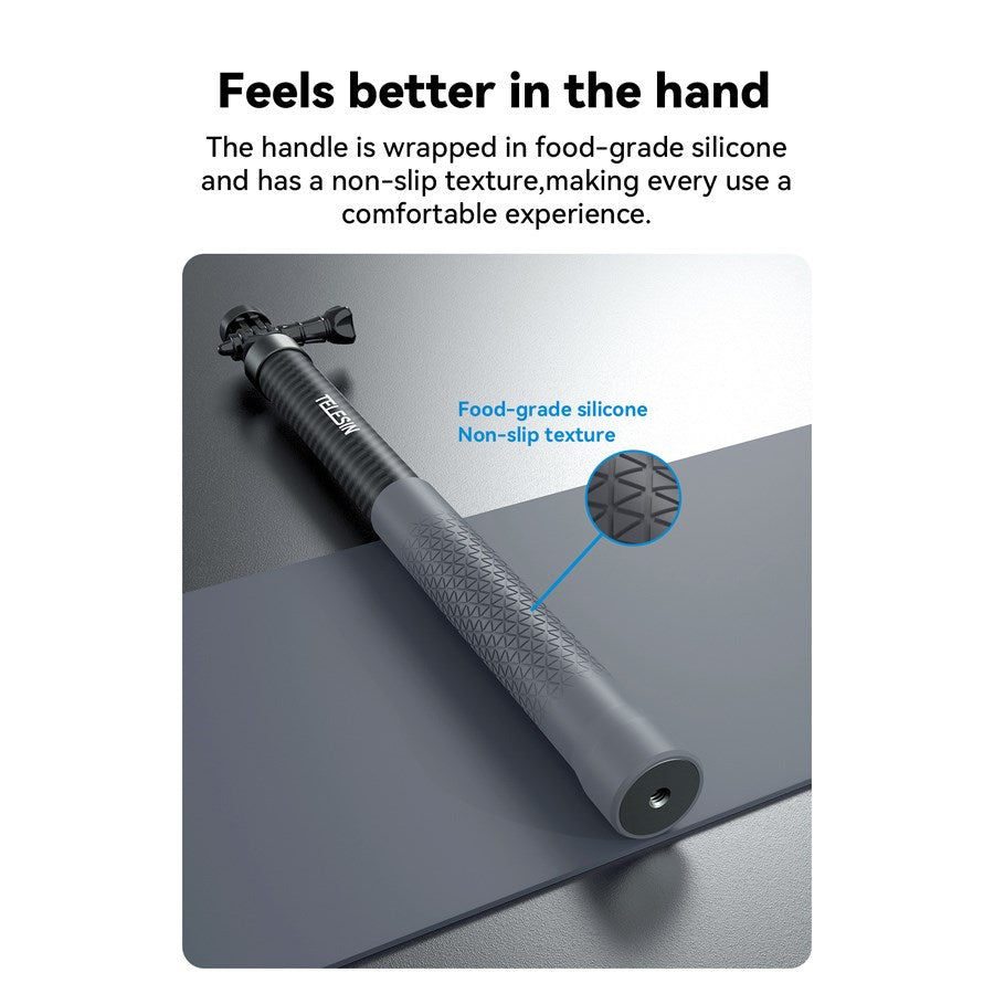 GP MNP 300 3 Telesin Third Generation 3.0M Carbon Fiber Selfie Stick For Action Cameras 3