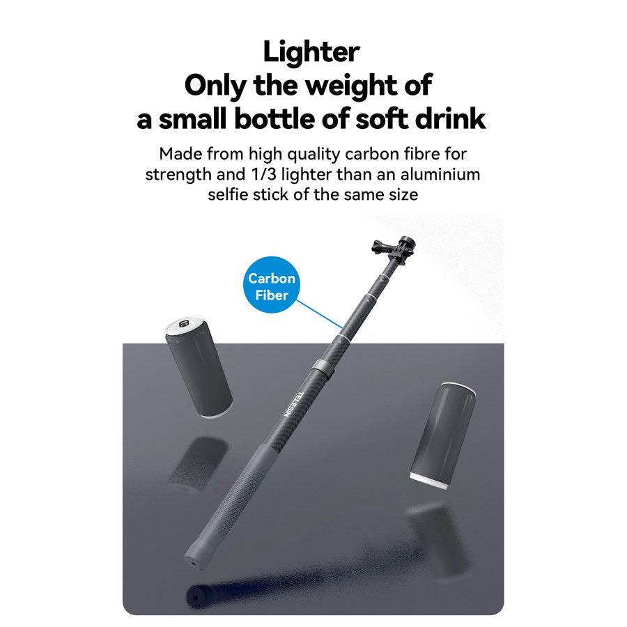 GP MNP 300 3 Telesin Third Generation 3.0M Carbon Fiber Selfie Stick For Action Cameras 4