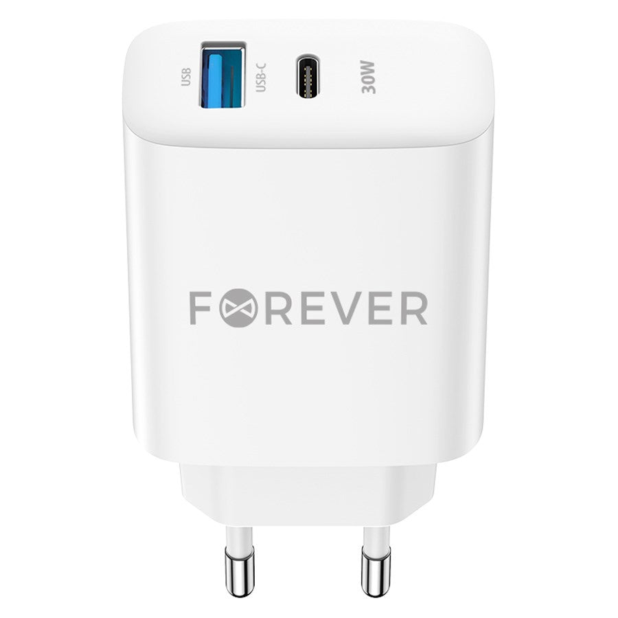 Gsm172201 Forever 30W Charger, 1 X USB C PD & 1 X USB A QC, White 2