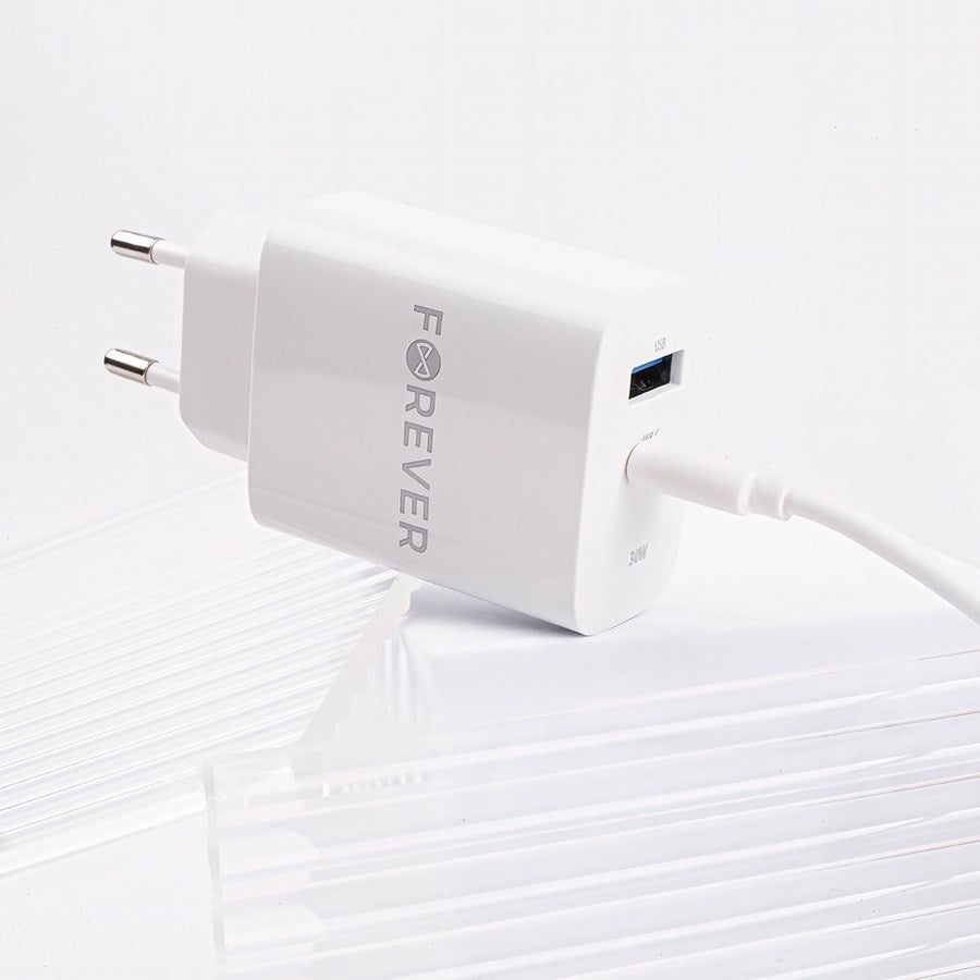 Gsm172201 Forever 30W Charger, 1 X USB C PD & 1 X USB A QC, White 3