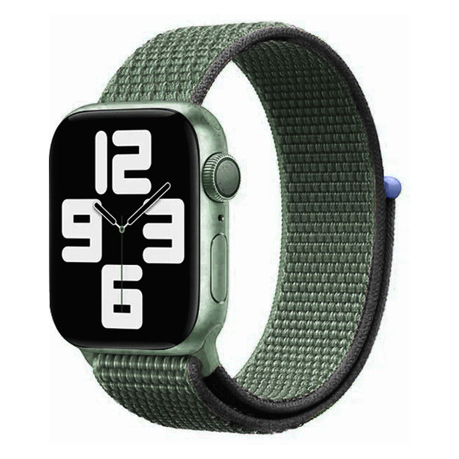 LPAW099 Lippa Apple Watch Nylonrem 42 44 45 49, Mørkegrøn 1