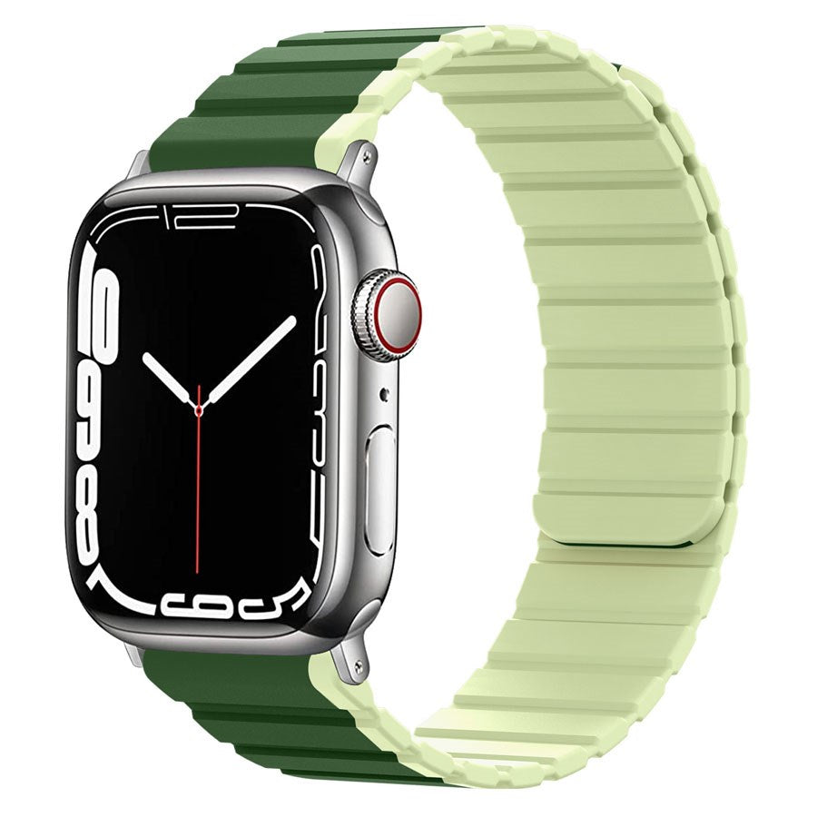 LPAW116 Lippa Apple Watch Magnetisk Silikonerem 42 44 45 49, Grøn Lysegrøn A