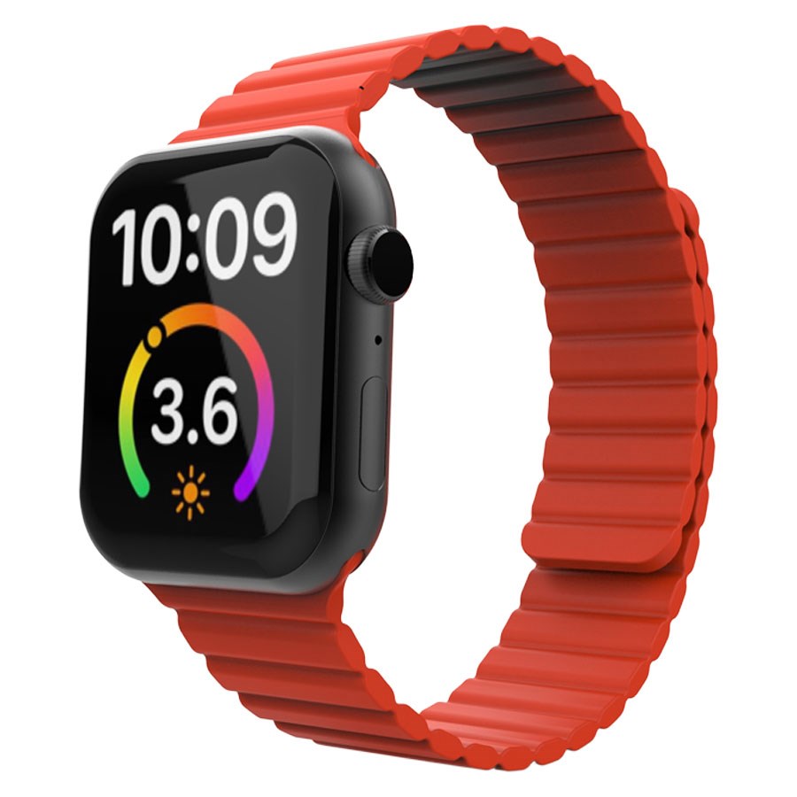 LPAW119 Lippa Apple Watch Magnetisk Silikonerem 42 44 45 49 Rød 1 Removebg