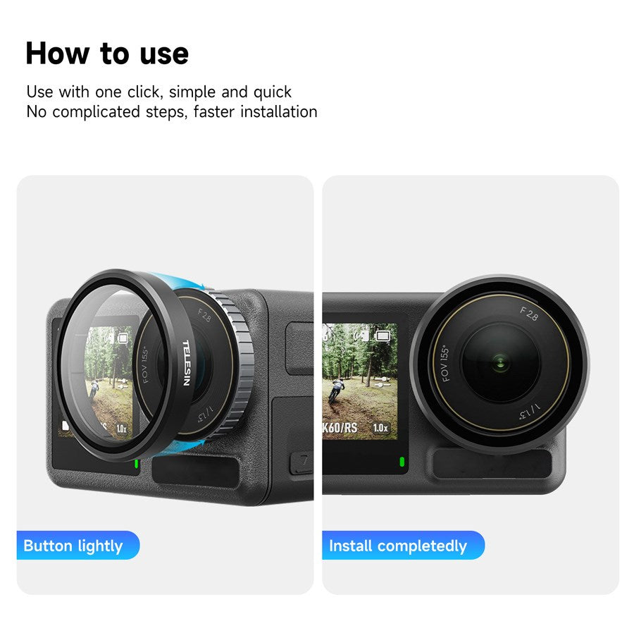 OA FLT 005 Telesin 4 Pack CPL+ND8 16 32 Lens Filter Kit For DJI Osmo Action 3 4 5Pro 8