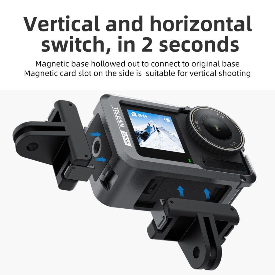 OA FMS 004 Telesin Metal Cage For DJI Osmo Action 3 4 9