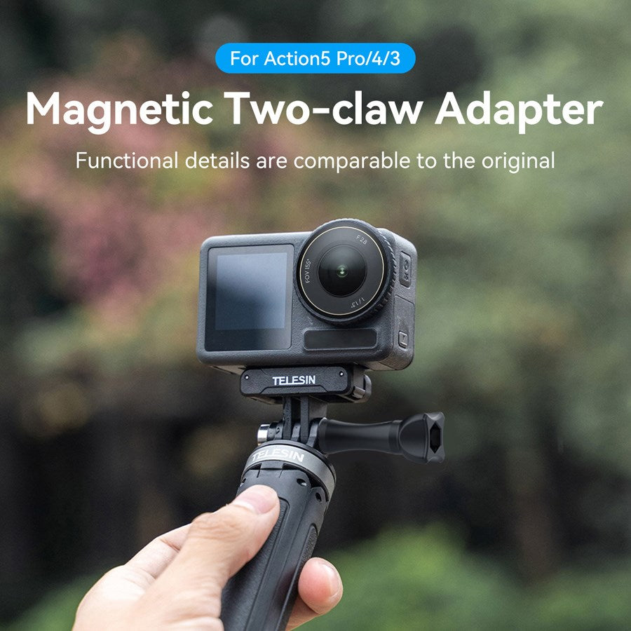 OA TPM T04 Telesin Magnetic Dual Claw Mount For DJI Osmo Action 3 4 5Pro 6