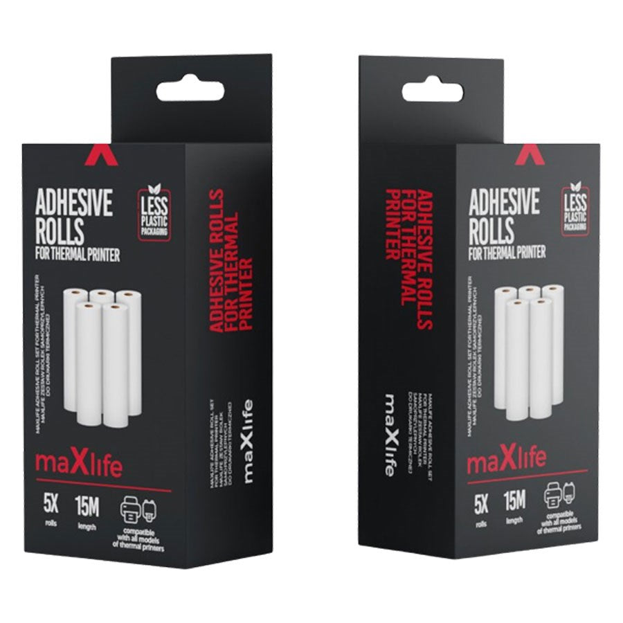 OEM0200509 Maxlife 5X3m Klistermærkeruller Til Termisk Bluetooth Printer 01 1