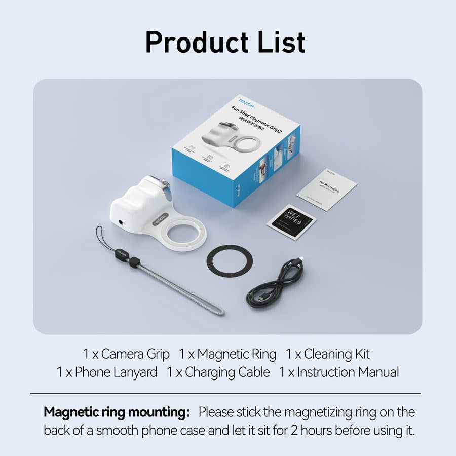 P5 MP 001WH Telesin Fun Shot Maggrip 2 – Magnetisk Greb Til Smartphone 12