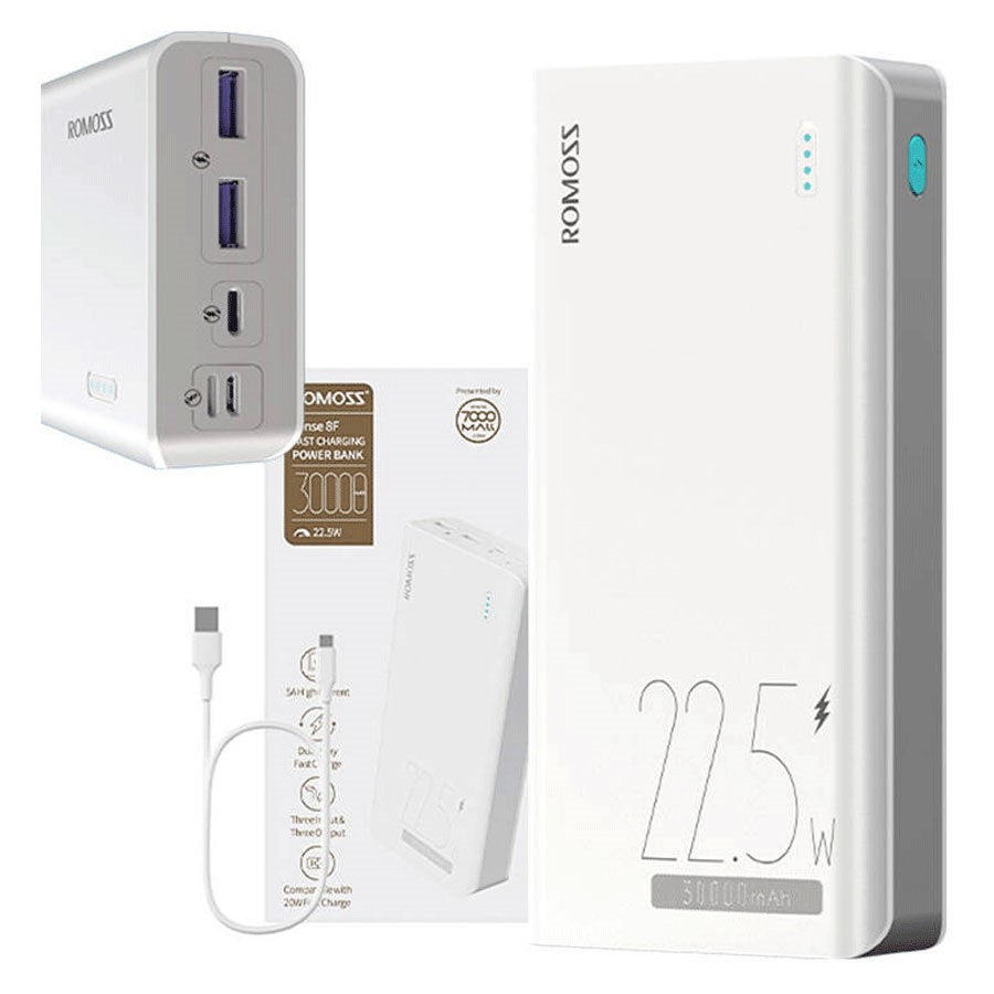 ROMOSS PHP30 711 1133H Eng Pl Powerbank Romoss SENSE8F 30000Mah 22 5W White 25630 2