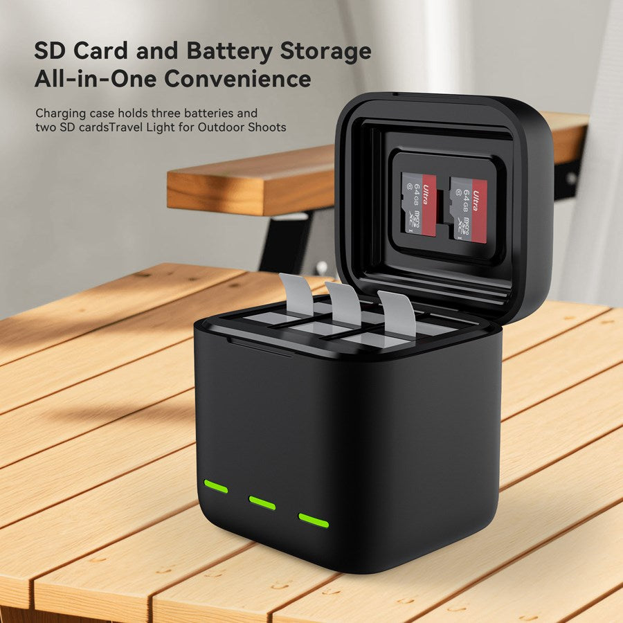 S0 BCG 10 TGP Telesin 3 Slot Storage Charging Box For Gopro Hero 1 Battery 4