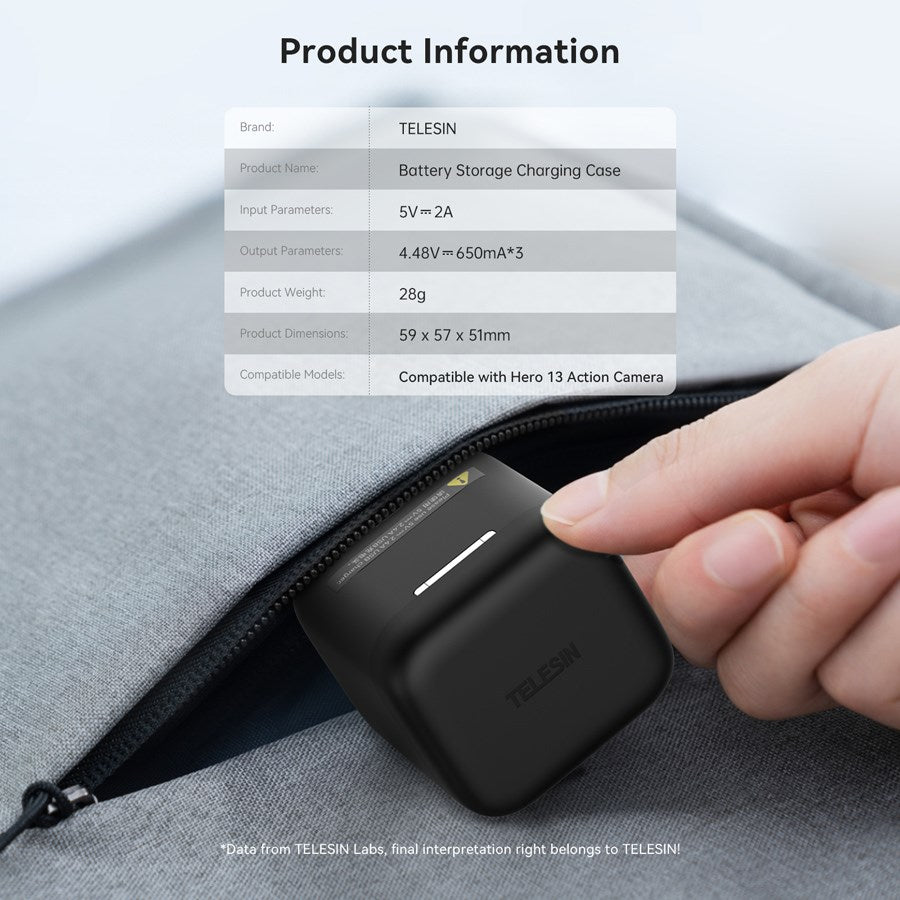 S0 BCG 10 TGP Telesin 3 Slot Storage Charging Box For Gopro Hero 1 Battery 6