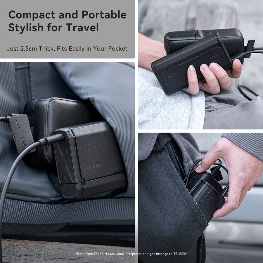 S0 ECB 09 TGP Telesin Pocket Size 3 Slot Charger Box 2Pcs Stamina Battery Kit Gopro Hero 13 Batteries 5