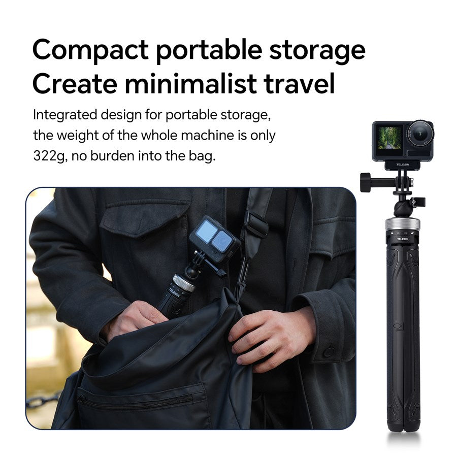 S1 TSS 01 Telesin Universal Tripod Selfie Stick For Action Cameras 3