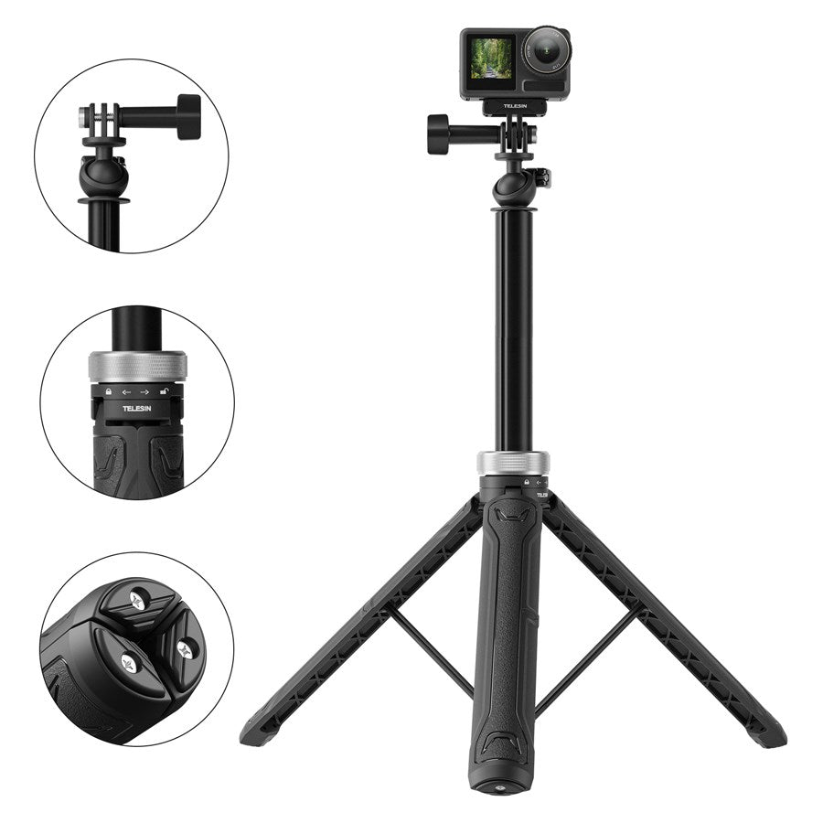 S1 TSS 01 Telesin Universal Tripod Selfie Stick For Action Cameras 7