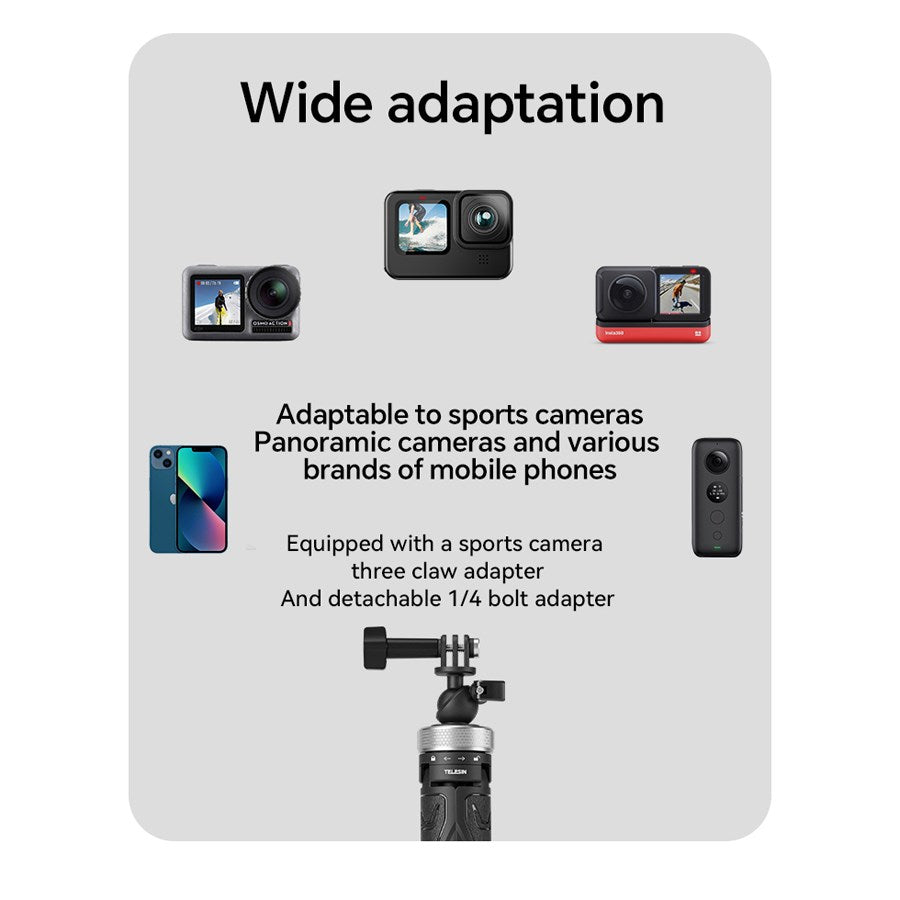 S1 TSS 01 Telesin Universal Tripod Selfie Stick For Action Cameras 8