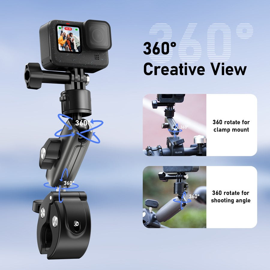 S3 HBM 01 Telesin Crab Claw Clamp Mount With Quick Release For Action Camera(Aluminum Alloy Pea Clip) 6
