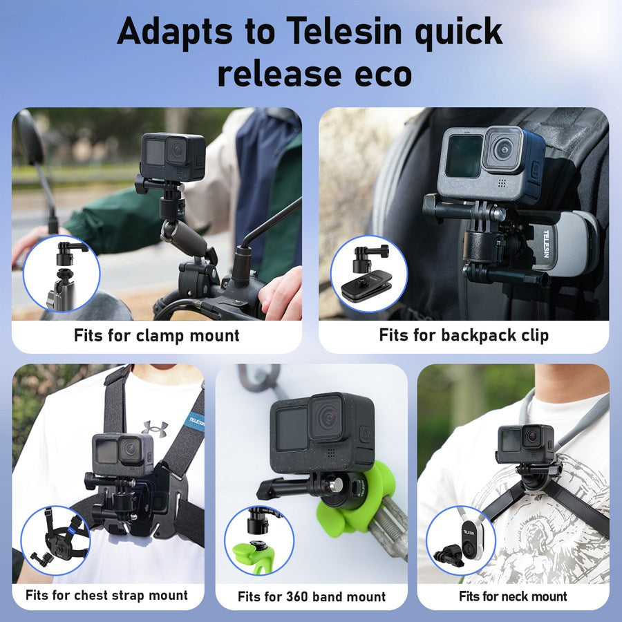 S3 HBM 01 Telesin Crab Claw Clamp Mount With Quick Release For Action Camera(Aluminum Alloy Pea Clip) 8