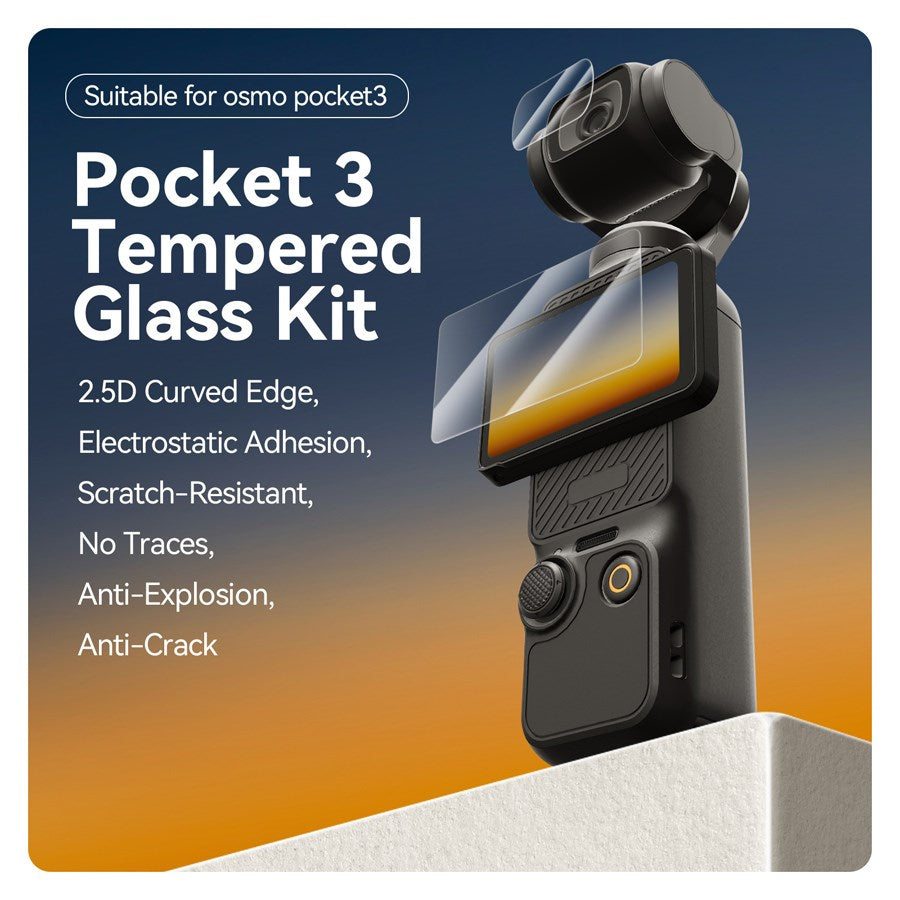 S6 FLM 01 TDJ Telesin Tempered Film Kit For DJI Pocket3 9