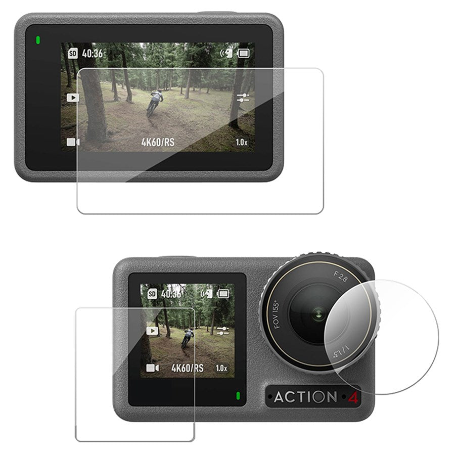 S6 FLM 06 TDJ Telesin Tempered Glass Protector Kit Dji Osmo Action 3 4 Lens Screen 1