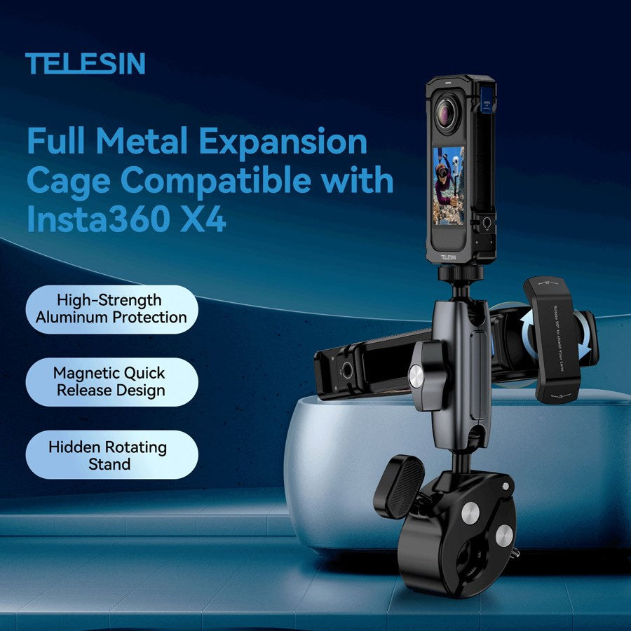 S6 FMS 12 TIS Telesin Metal Cage For Insta360 X4 4