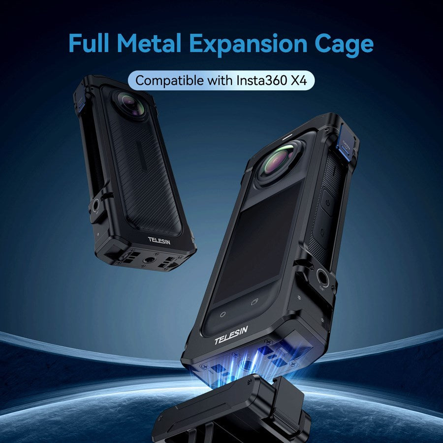 S6 FMS 12 TIS Telesin Metal Cage For Insta360 X4 7