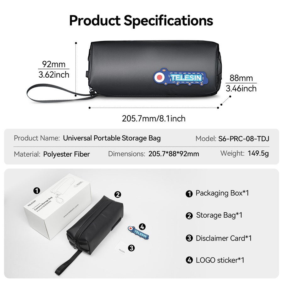 S6 PRC 08 TDJ Telesin Universal Portable Storage Bag For DJI Pocket3 10