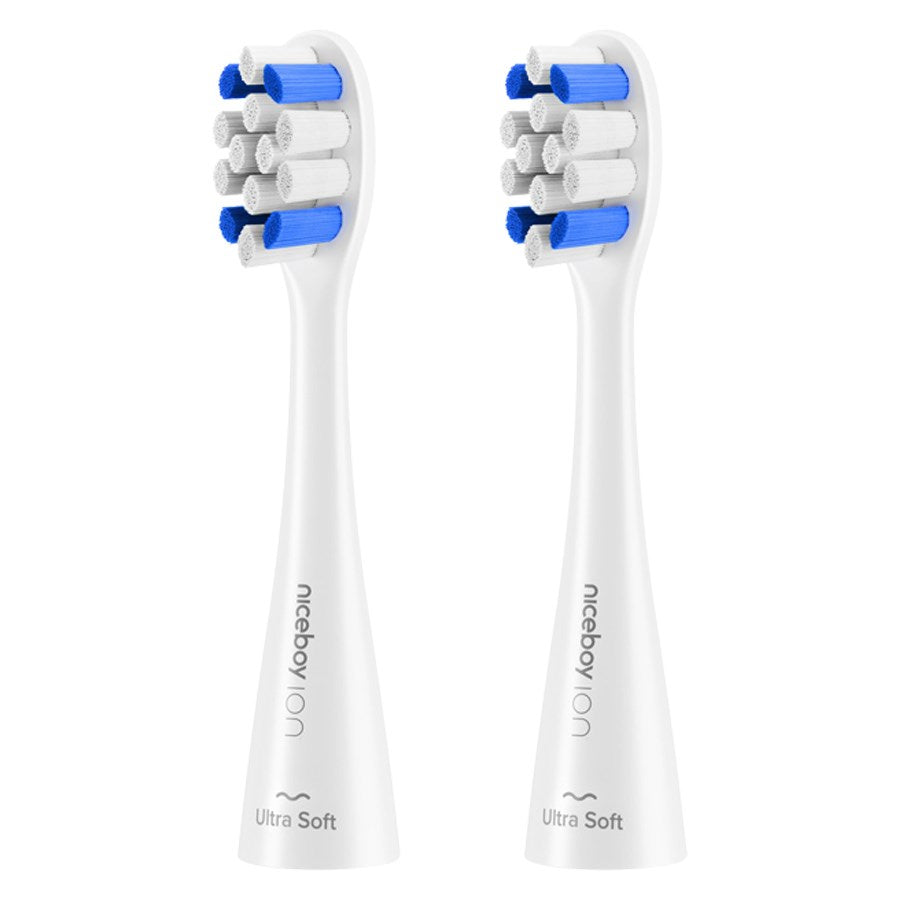 SONIC KIDS ULTRASOFT Niceboy ION Sonic Kids Toothbrush Heads 2 Pcs Ultrasoft White 1 Removebg